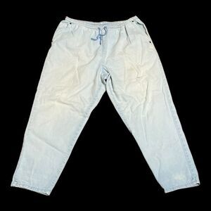 Bobbie Brooks Womens Petite Size 18W Blue Pull On Elastic Waist 100% Cotton Jean